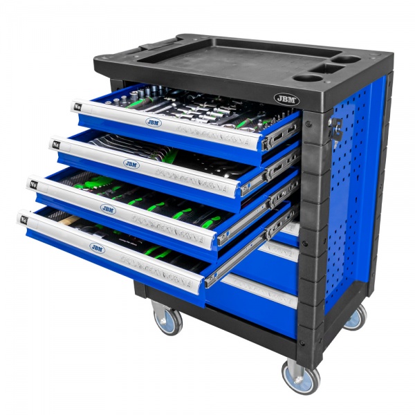 JBM SERIE468A Cassettiera blu a 7 cassetti con termoformato 108 Pz. - SERIE468A