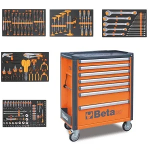 Beta 3700-o7/5m cassettiera mobile 7 cassetti con assortimento 181 pz. 037000371 - dettaglio 1