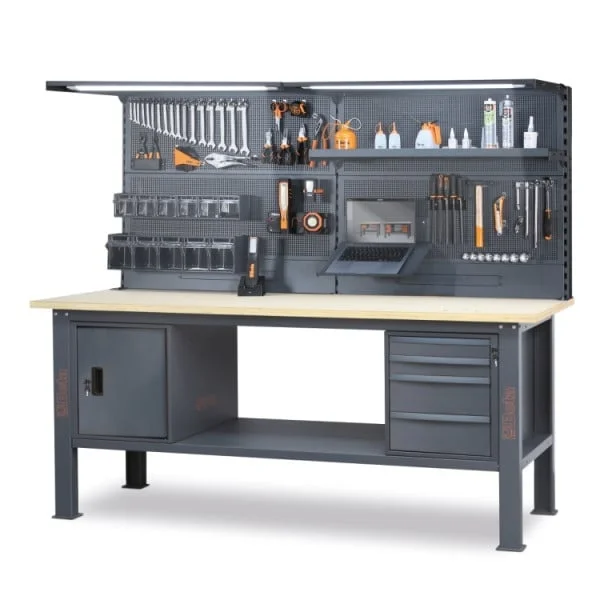 Beta c58bc-w2,1 4ca/a+svr banco completo con piano in legno 2,1 m con cassetti e anta 058000738 - dettaglio 2