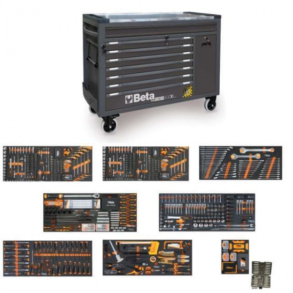 Beta BW 2400 RSC24AXXL-A Cassettiera antracite con assortimento utensili 1061 Pz. 024006387