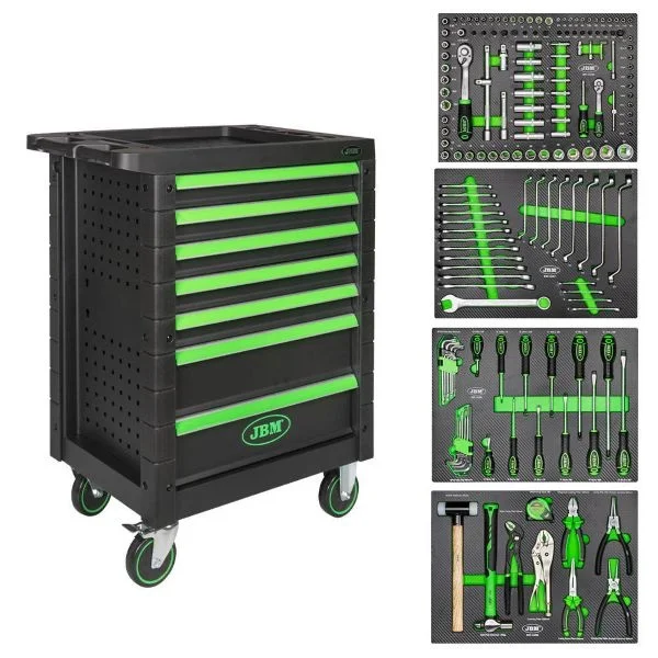 Jbm serie575 carrello con utensili 7 cassetti 53904 con trapano avvitatore 60044c - dettaglio 2