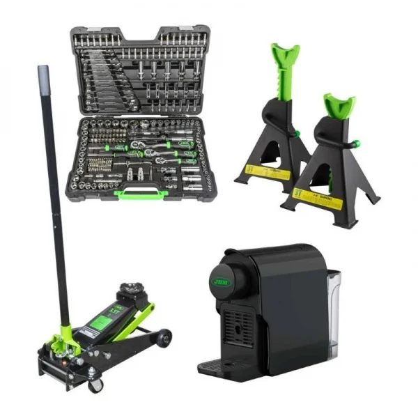 Jbm serie533e set valigetta utensili con sollevatore idraulico e cavalletti - dettaglio 1