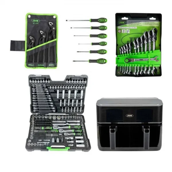 Jbm serie536f set valigetta utensili con set di cacciaviti, pinze e chiavi - dettaglio 1