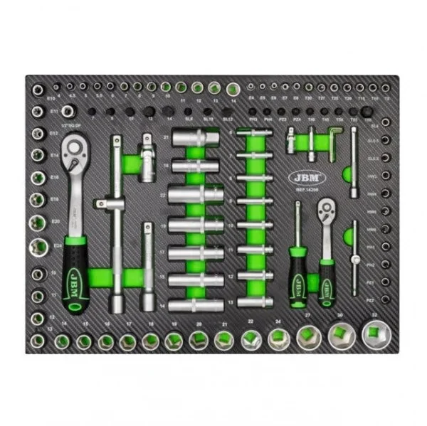 Jbm 54834 cassettiera verde 7 cassetti con utensili 154 pz. - dettaglio 5
