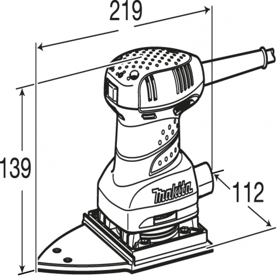 Disegno Levigatrice orbitale delta 200W Makita BO4565