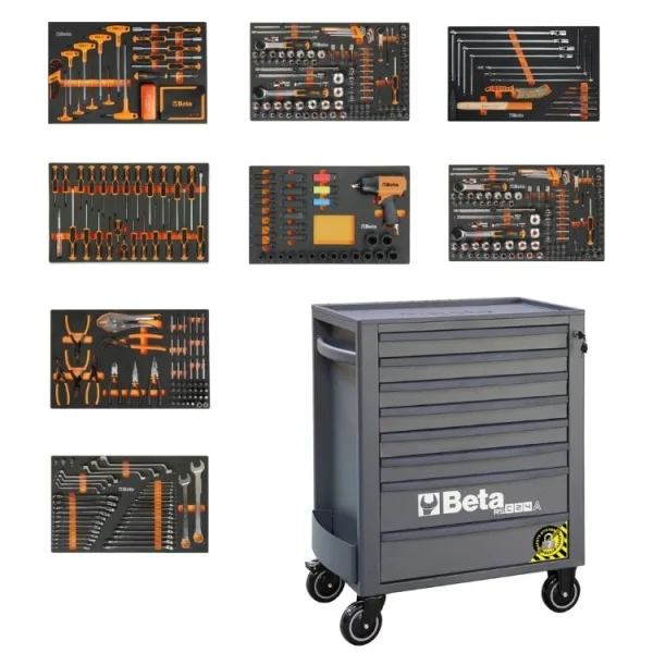 Beta 2400 RSC24/8-VAL/A Cassettiera antracite 8 cassetti con assortimento 445 Pz. 024004026