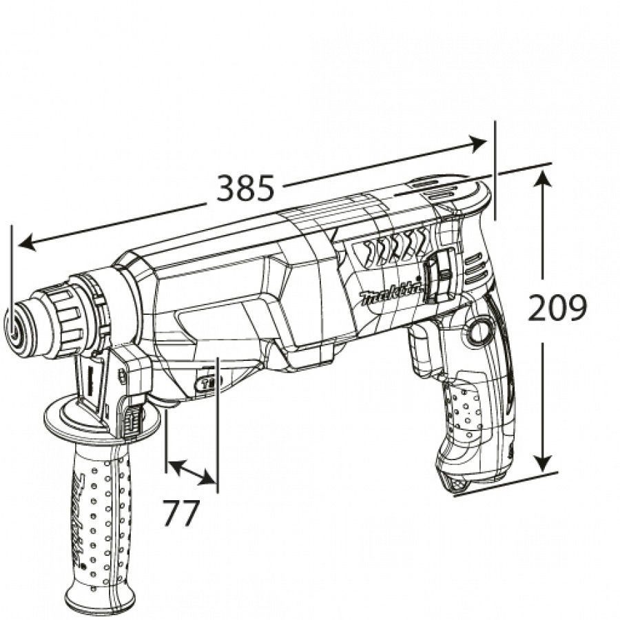 Disegno Tassellatore Makita HR2611FT