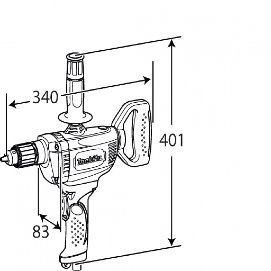 Disegno Trapano Miscelatore Makita DS4011