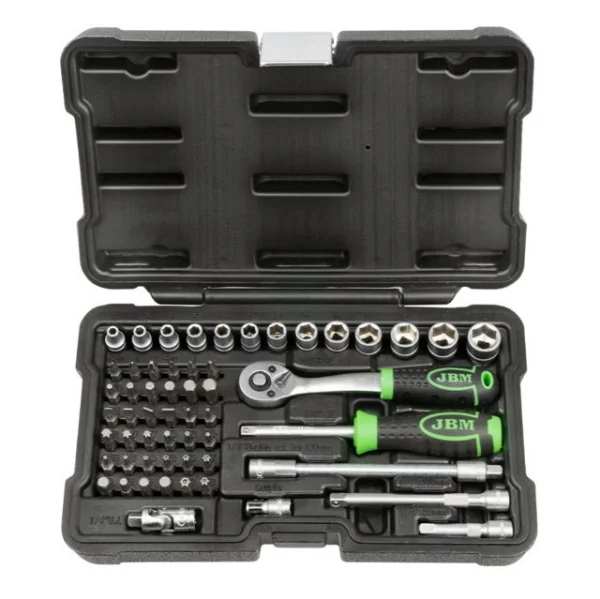 Jbm 54105 set utensili con bussole esagonali 1/4" 56 pz. - dettaglio 1