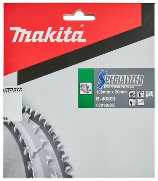 Makita lama tct specialized 136x20 mm 50 denti per alluminio b-40303 - dettaglio 2