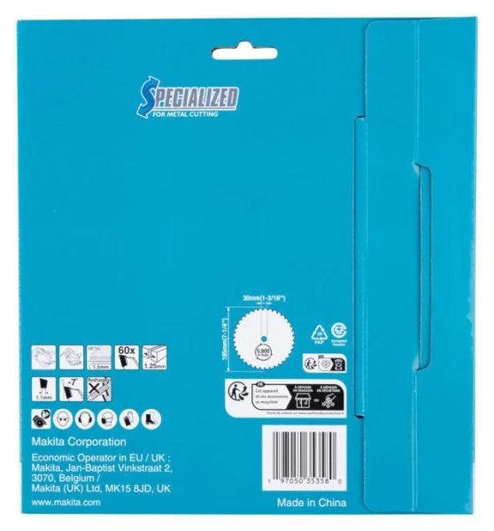 Makita lama tct specialized per sega circolare 185x30 mm 60 denti e-23357 - dettaglio 4