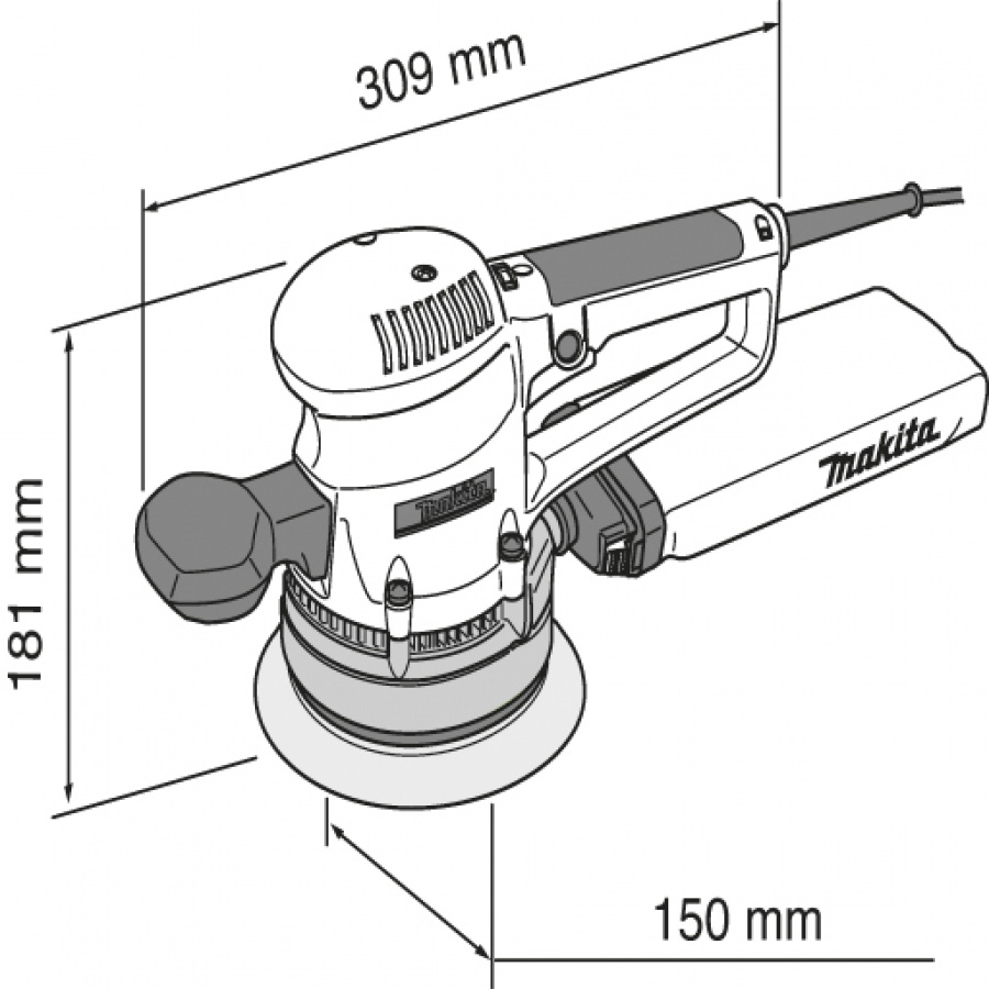 Levigatrice orbitale 310W Makita BO6030 D. mm. 150