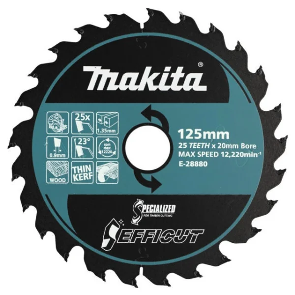 Makita lama tct efficut 125x20 mm per seghe circolari e-28880 - dettaglio 1