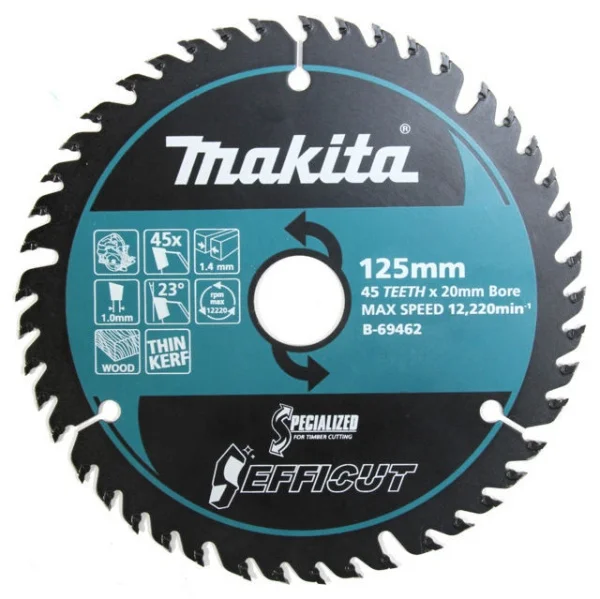 Makita lama tct efficut 125x20 mm per seghe circolari b-69462 - dettaglio 1