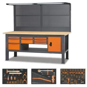Beta banco completo con piano in legno 2,1 m con assortimento 89 pz. c58bc-w2,1/o-89ut 058000973 - dettaglio 1