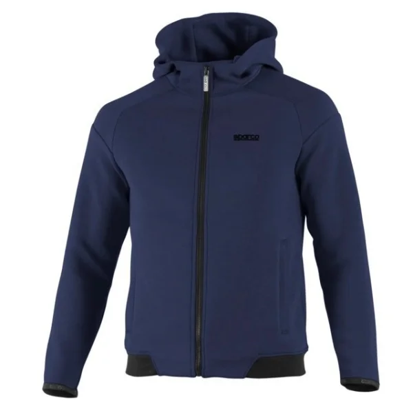 Sparco felpa sportiva blu con cappuccio bmj0012b0 - dettaglio 1