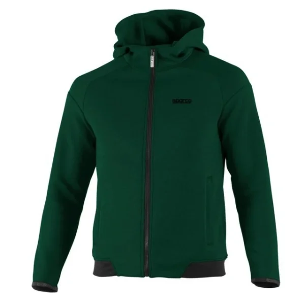 Sparco felpa sportiva verde con cappuccio bmj0012b0 - dettaglio 1