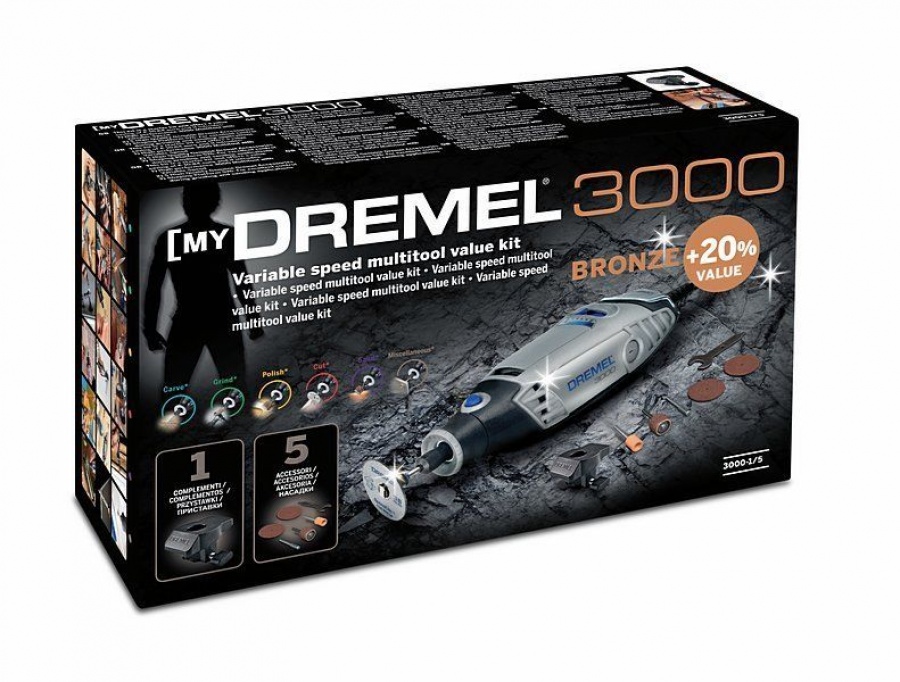 Confezione Utensile multifunzione Dremel 3000-1/5 Kit Bronze