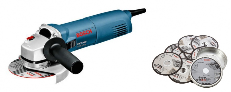 Smerigliatrice angolare Bosch GWS 1400 + set dischi 2 608 603 255