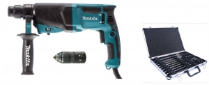 Makita HR2630TX12 Set tassellatore con set scalpelli e punte - hr2630tx12