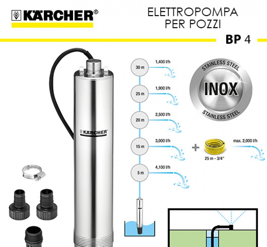 Karcher BP 4 per Pozzi Elettropompa sommersa - 1.645-421.0