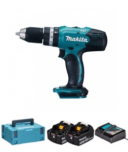 Makita DHP453RFJ Trapano avvitatore a percussione 18 V con due batterie - DHP453RFJ