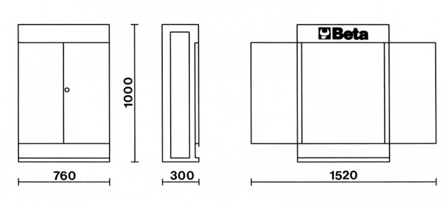 Armadietto cargoevolution  beta c53 dimensioni